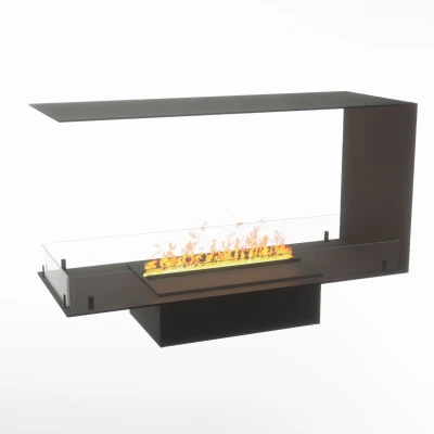 Foco Myst Room Divider 1000 by FOCO Fires – A sleek, 3-sided built-in vapour fireplace with remote control, designed for modern 