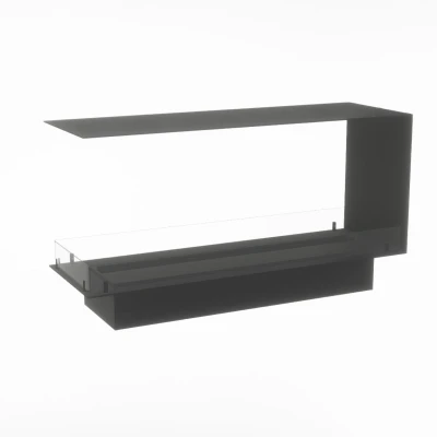 Foco Myst Room Divider 1200 by FOCO Fires – A 3-sided Opti-myst built-in fireplace with remote control, offering realistic flame