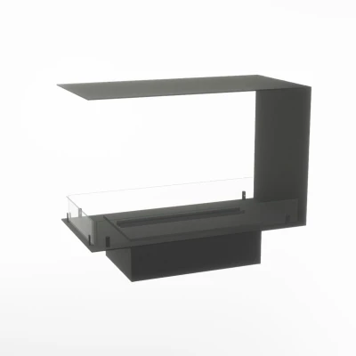 Foco Myst Room Divider 800 by FOCO Fires – a 3-sided built-in Opti-Myst vapour fireplace in black, featuring remote control oper