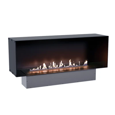 Foco One 1500 bioethanol fireplace with remote, automatic, and app control in a sleek black finish.