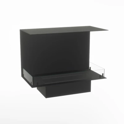 Foco Myst Three 800 by FOCO Fires – a sleek, black 3-sided built-in vapour fireplace with remote control, offering stunning flam