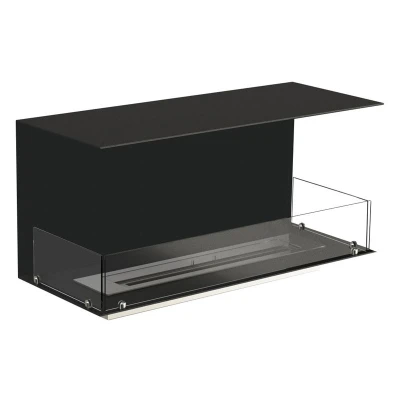 Foco Three 1000 Bioethanol Fireplace | Buy Now Foco Three 1000 bioethanol fireplace with a sleek black finish, offering a 3-sided view of the flames. Features remote, automati