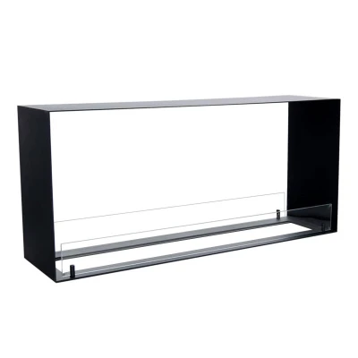 Foco Two 1100 Medium by FOCO Fires - a sleek built-in see-through bioethanol fireplace with manual control and 6.2 kW heat outpu