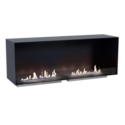 Foco One 1400 Double - Built-in Bioethanol Fireplace | Buy Now Foco One 1400 Double bioethanol fireplace by FOCO Fires in black, built-in one-sided design, 140 cm length, 8L fuel capacity, ma