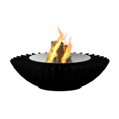 Cosmo Fire Pit - Black by GlammFire – a luxury outdoor fire pit with a sleek black finish, ideal for stylish outdoor gatherings.