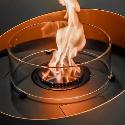 Mileto - White bioethanol fireplace by GlammFire, a sleek floor-standing model with remote and panel control.