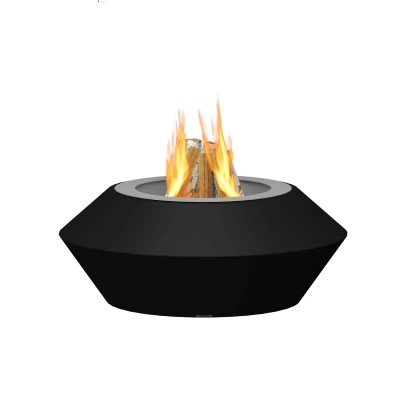 Operetta - Black by GlammFire, a sleek and stylish outdoor fire pit designed for modern outdoor spaces.