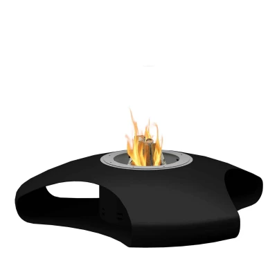 Vaudeville - Black firepit by GlammFire, a luxury outdoor fire feature with a sleek black finish.