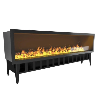 Incanto 2000 Water Vapour Fireplace by Magic Fire by Safretti – a luxurious built-in one-sided vapour fireplace with a realistic