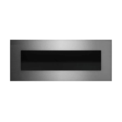 Icon Fires Nero 1150 Wall Fire in brushed steel, a modern wall-mounted bioethanol fireplace with manual control and 5.4 kW heat 