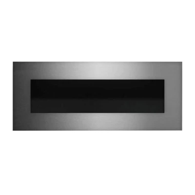 Icon Fires Nero 1450 Wall Fire - Brushed Steel, a sleek and modern wall-mounted bioethanol fireplace offering efficient heating 