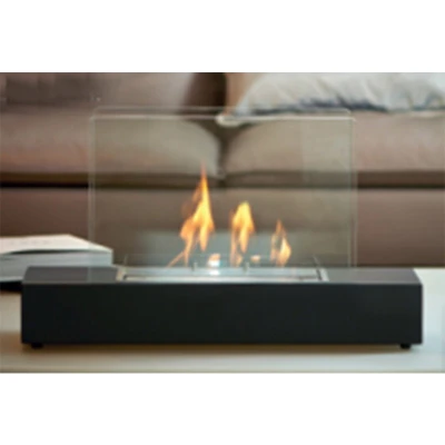 ScandiFlames Steel and Black Freestanding Bio Fireplace – a stylish and modern bioethanol fireplace with a sleek black finish, o