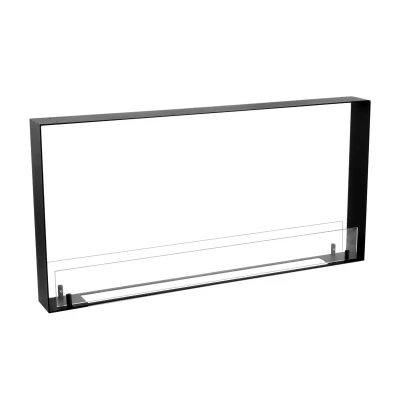 Foco Two 1000 Ultra Slim Boxed bioethanol fireplace in a sleek black finish, ideal for modern interiors.