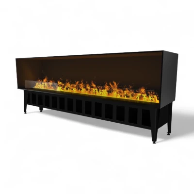 Incanto 2000 Water Vapour Fireplace by Magic Fire by Safretti – a luxurious built-in one-sided vapour fireplace with a realistic