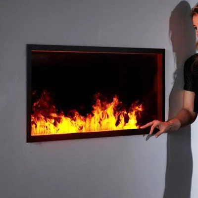 Incanto 1000 Water Vapour Fireplace by Magic Fire by Safretti – A luxurious built-in one-sided vapour fireplace with remote cont