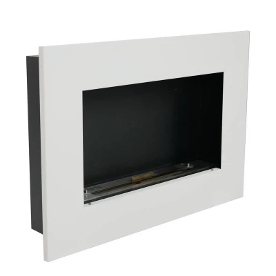 ScandiFlames Murus 800 Matte White - Buy Now ScandiFlames Murus 800 Matte White wall-mounted bioethanol fireplace with a sleek design and manual control.