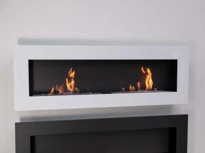 Murus 1600 Glossy White - Wall-Mounted Bioethanol Fireplace Murus 1600 Glossy White by ScandiFlames - a stylish wall-mounted bioethanol fireplace with a sleek design and clean-burning flam