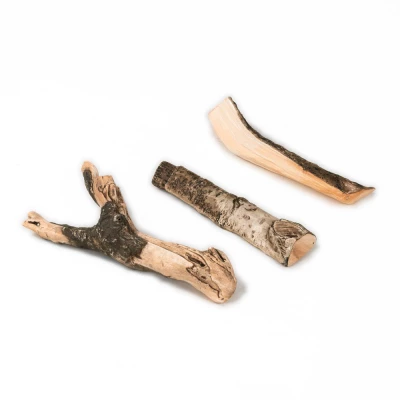 ScandiFlames Ceramic Decorative Wood for Biofireplaces - Set of 3, realistic fire-resistant logs.