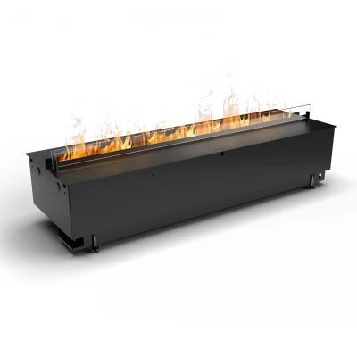 Cool Flame 1000 Pro Insert - Opti-myst Vapour Fireplace Cool Flame 1000 Pro Insert – A sleek black Opti-myst vapour fireplace with remote control, offering a realistic flame effect wit