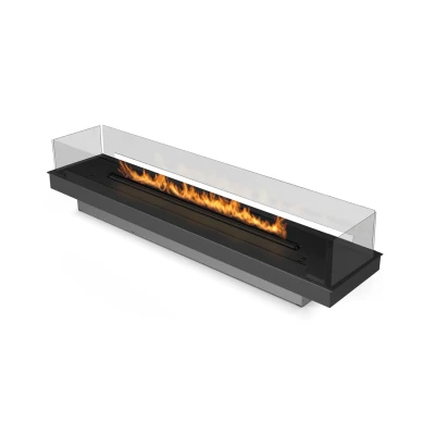 Built-in Profile 1990 - FLA4/FLA4+ bioethanol fireplace with remote control, black finish, and high heat output.