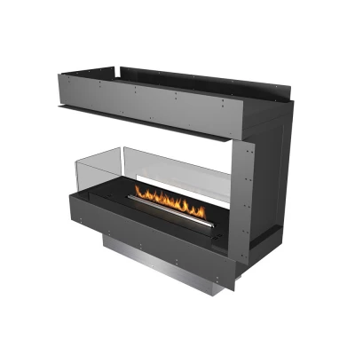 Forma Room Divider - Prime Fire bioethanol fireplace in sleek black finish, featuring remote and app control for modern interior