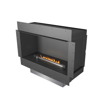 Forma Single-sided - PrimeFire bioethanol fireplace with sleek black finish, remote and app control, and automatic operation.