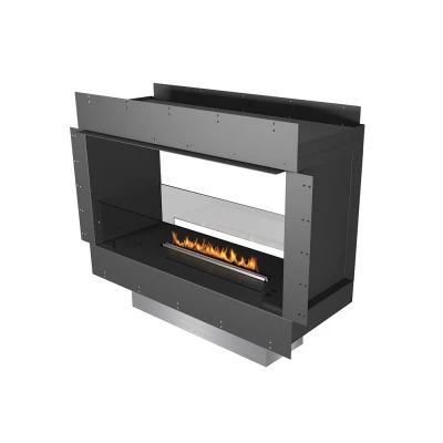 Forma Tunnel - Prime Fire built-in see-through bioethanol fireplace with automatic burner, offering a modern and elegant heating