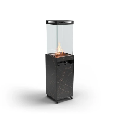 ZOIA Outdoor Gas Heater - Black, a sleek and powerful outdoor heating solution with 10 kW heat output and manual control.
