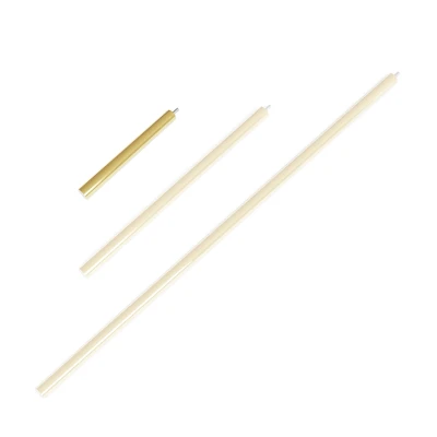 Cocoon Aeris Extension Rod 25 cm in polished brass, designed for height adjustment of Cocoon Fires suspended fireplaces.