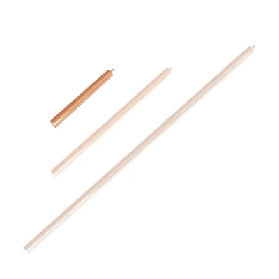 25 cm Aeris Extension Rod in polished copper for Cocoon Fires suspended fireplaces, offering a stylish and adjustable installati