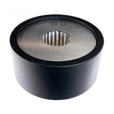 ScandiFlames Round Bioethanol Burner Insert – 26 cm in black, designed for existing fireplaces with a manual control system.