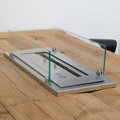 ScandiFlames Steel Frame with Glass for 60 cm Superior Burner – a sleek and protective addition to your bioethanol fireplace.