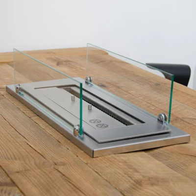 ScandiFlames Steel Frame with Glass for 45 cm Superior Burner - Stainless Steel