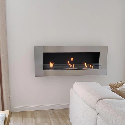 ScandiFlames XL Stainless Steel Wall Bioethanol Fireplace - Buy Now ScandiFlames XL Stainless Steel Wall Bioethanol Fireplace with sleek stainless steel finish, offering a modern, wall-mounted hea