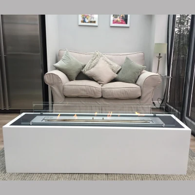 ScandiFlames Freestanding Bio Fireplace - White | Buy Now ScandiFlames Freestanding Bio Fireplace in white, a modern and sleek bioethanol fireplace with a 5-litre fuel capacity and 6.5 k