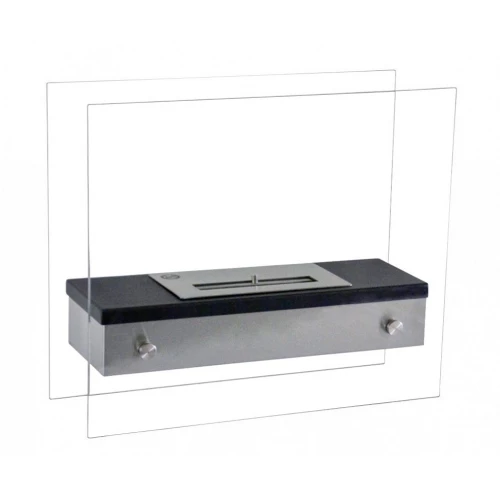 Merton Table Bio Fireplace by ScandiFlames – a stylish glass tabletop bioethanol fireplace with a 1-litre capacity and 4-hour bu