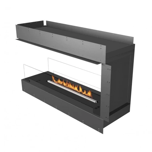 Forma 1200 Room Divider bioethanol fireplace in black with remote control and automatic burner.