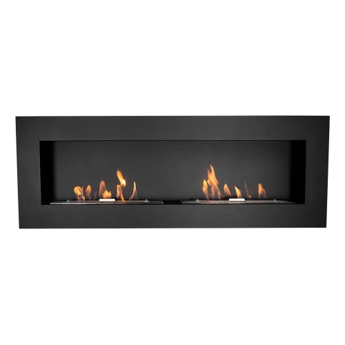 Murus 1600 - Black by ScandiFlames, a wall-mounted bioethanol fireplace with a sleek black finish and 160 cm length.