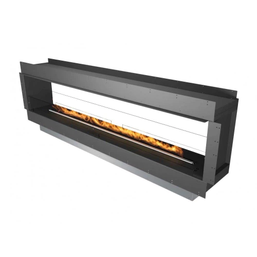 Forma 2700 Tunnel Bio Fireplace - a sleek, built-in see-through bioethanol fireplace with app and remote control.