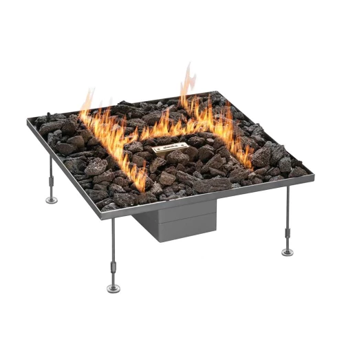 Galio H Insert Automatic outdoor gas burner with stainless steel finish, featuring app and remote control for effortless operati