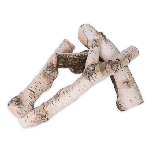ScandiFlames Birch Wood – 4 pcs, decorative ceramic logs for bioethanol fireplaces, designed to enhance the ambience with a natu