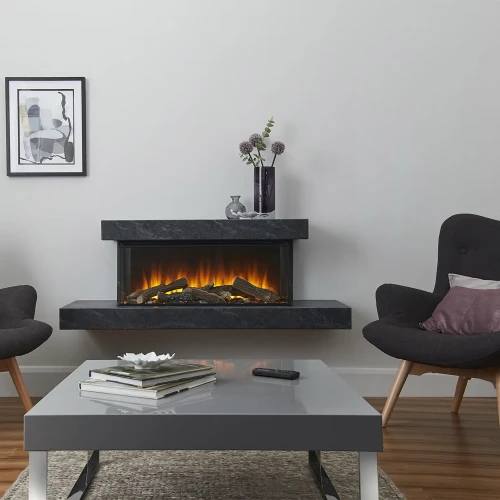 Brockenhurst 870 Grey Marble Electric Fireplace Suite by British Fires, featuring a sleek grey marble finish and advanced heatin