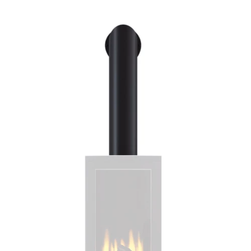 False Chimney accessory for electric fireplaces in a sleek black finish, designed to create a stylish and realistic chimney effe