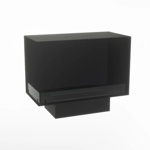 Foco Myst Corner Left 800 by FOCO Fires – a two-sided Opti-Myst built-in fireplace with a black finish, remote control, and real