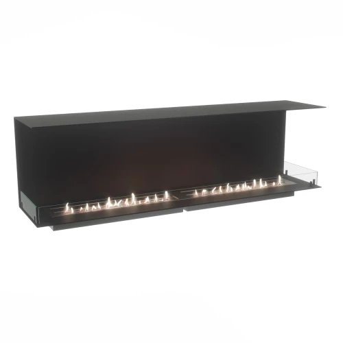 Foco Three 1800 by FOCO Fires - A sleek 3-sided built-in bioethanol fireplace in black finish, offering remote and manual contro