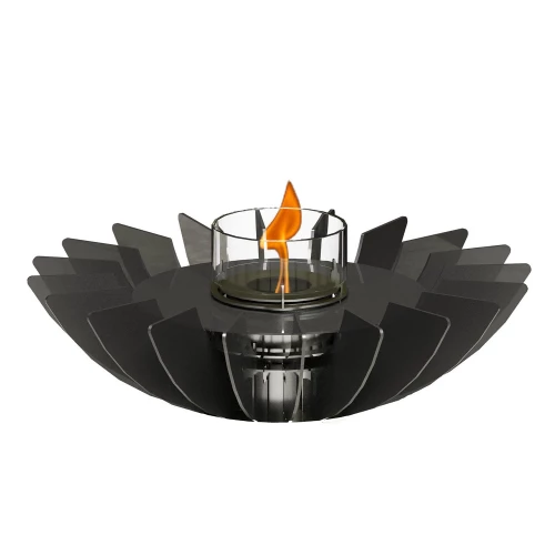 Cosmo Table Fireplace - Black by GlammFire, a sleek tabletop bioethanol fireplace with a 3-hour burn time and manual control.