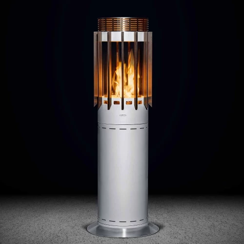 Selena Hedges - White by GlammFire, a luxury outdoor gas fireplace with a sleek 55 cm design for elegant outdoor spaces.