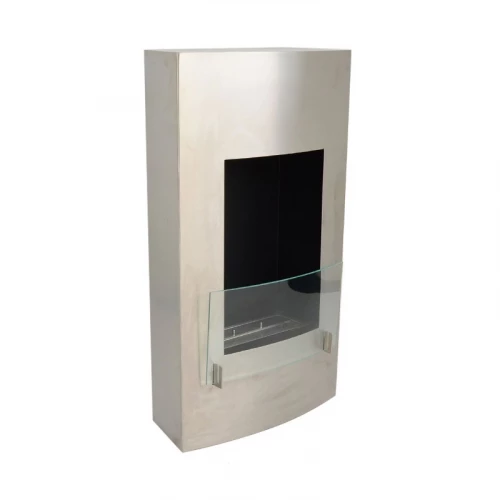 ScandiFlames Vertical Bioethanol Fireplace – a sleek, stainless steel wall-mounted fireplace with a 1-litre capacity for up to 5