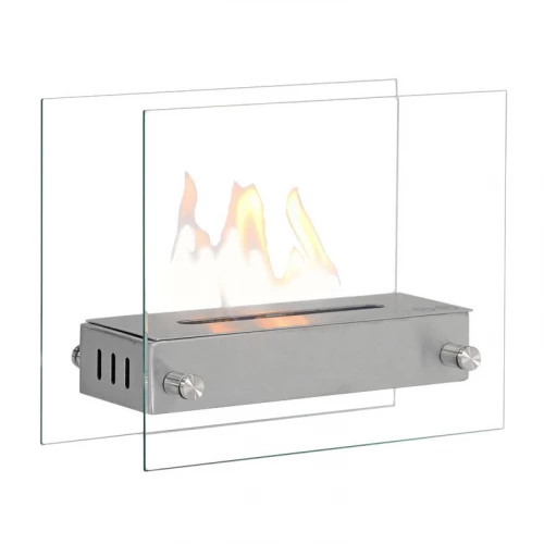 ScandiFlames Kensington - Bio Fireplace – a stylish tabletop bioethanol fireplace made of steel and glass, offering a sleek desi