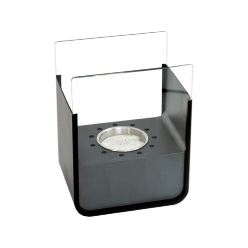 ScandiFlames Small Black Bio Fire – Compact tabletop bioethanol fireplace with steel construction and manual control.